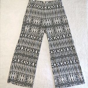 Chico's Pants Womens Size 2 (W34) Relaxed Wide Leg Black And White Print